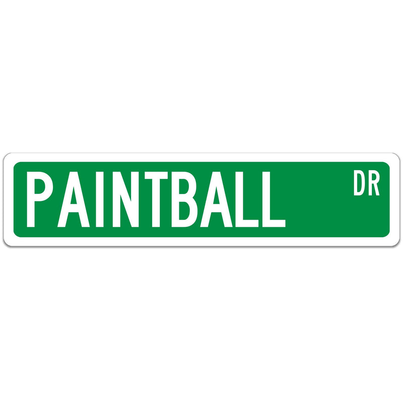 Paintballing Street Sign Green with white font