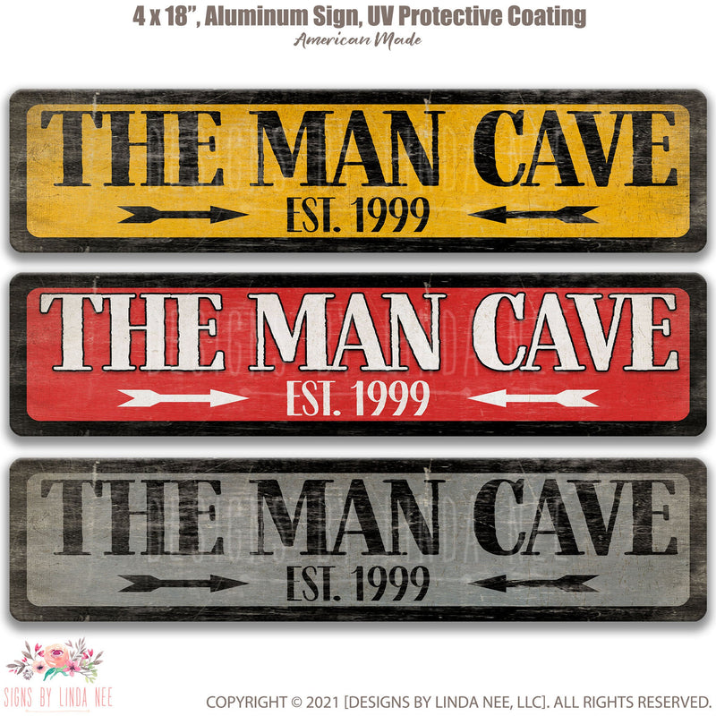 The Man Cave Est. 1996 Date Personalized Street Sign