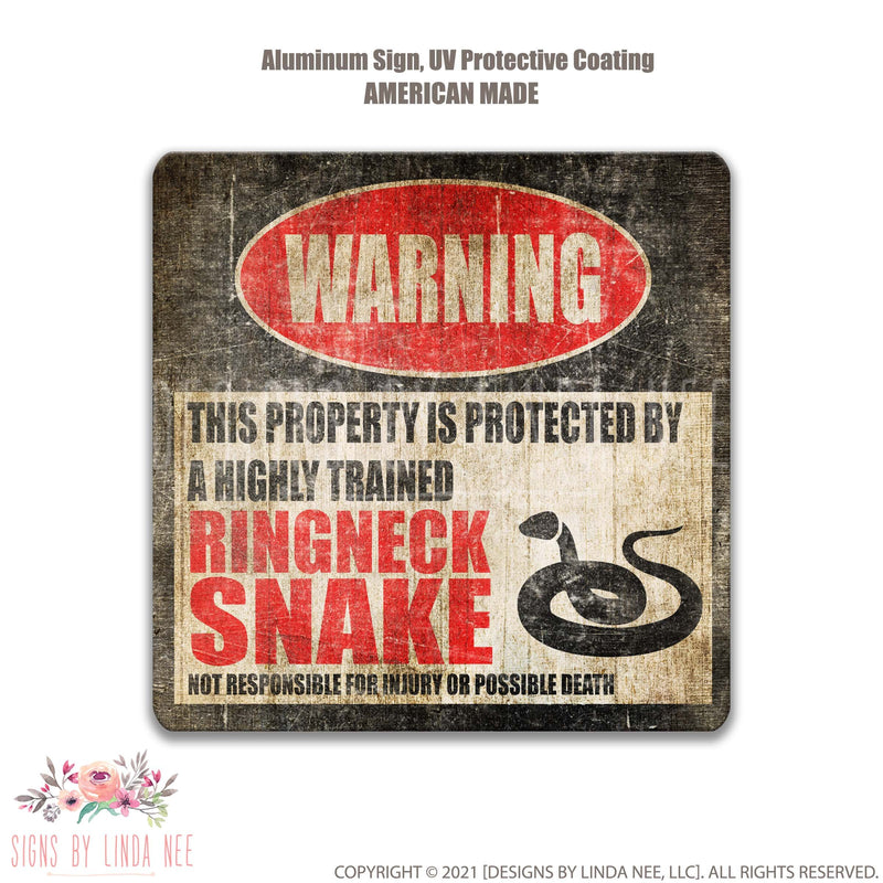 Ringneck Snake Square Protected Property Sign