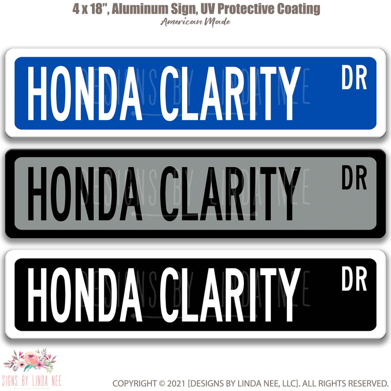 Honda Clarity Street Sign, Garage Sign, Auto Accessories A-SSV034