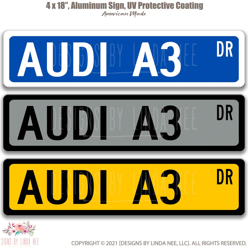 Audi A3 Street Sign, Garage Sign, Auto Accessories A-SSV041