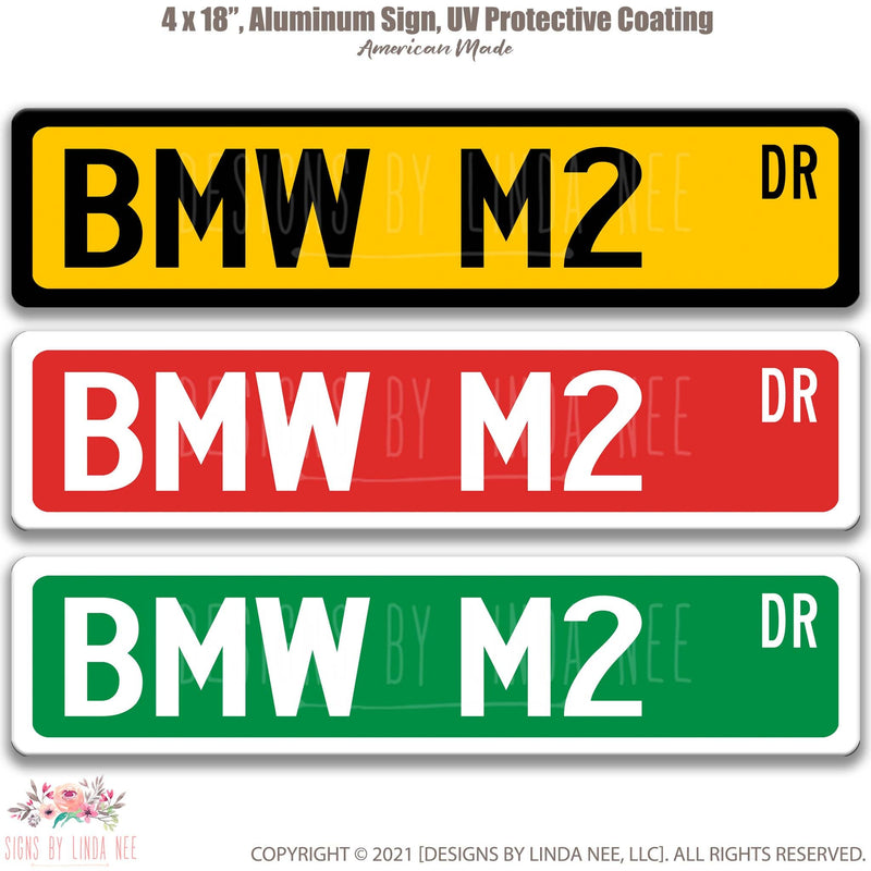 BMW M2 Street Sign, Garage Sign, Auto Accessories, Man Cave Decor, Vehicle Accessory A-SSV085