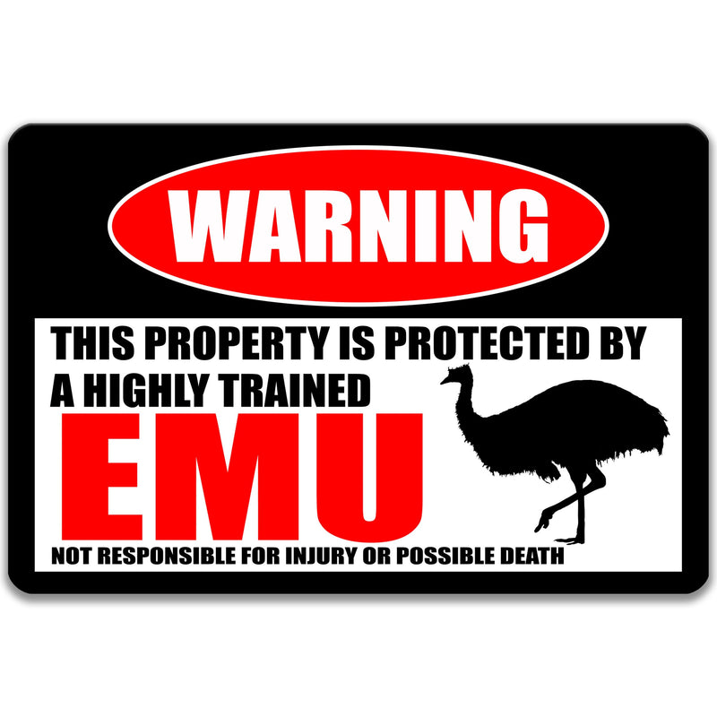 Emu Sign, Funny Emu Gift, Emu Decor, Emu Lover, Warning Sign Beware of Emu Plaque, Emu Art, Emu Wall Decor, Emu Plaque, 8-HIG005