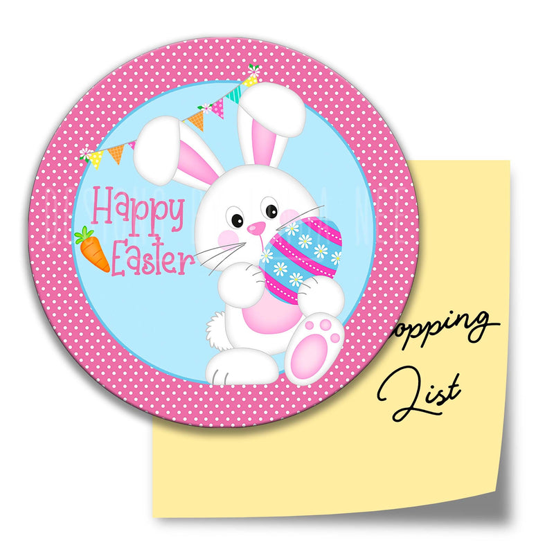 Happy Easter Sign, Easter Bunny Wreath Sign, 12" Easter Round Sign, Easter Decor, Easter Wall Decor, Easter Wreath Sign, Bunny, X-EAS003