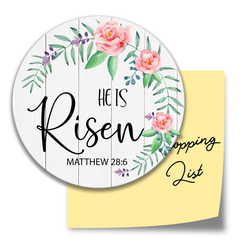 He Is Risen Sign For Easter And Spring Wreaths, Religious Easter Wood Metal Wall Sign, Christian Sign Easter Door Hanger DIY Wreath X-EAS015