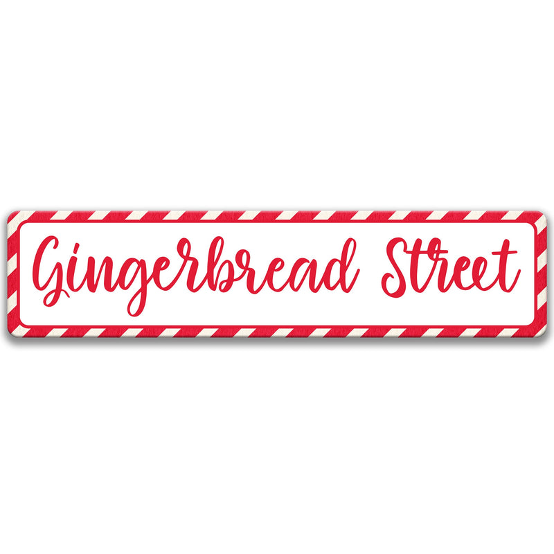 Gingerbread Sign Front Yard Sign Gingerbread Street Sign Front Door Sign Christmas Decor Holiday Decor Mantel Decor Novelty Sign X-XMS045