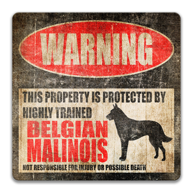 Belgian Malinois Sign K9 Dog Sign No Trespassing Sign Dog Warning Sign Funny Dog Sign Beware of Dog Warning Sign Malinois Dog Z-PIS10