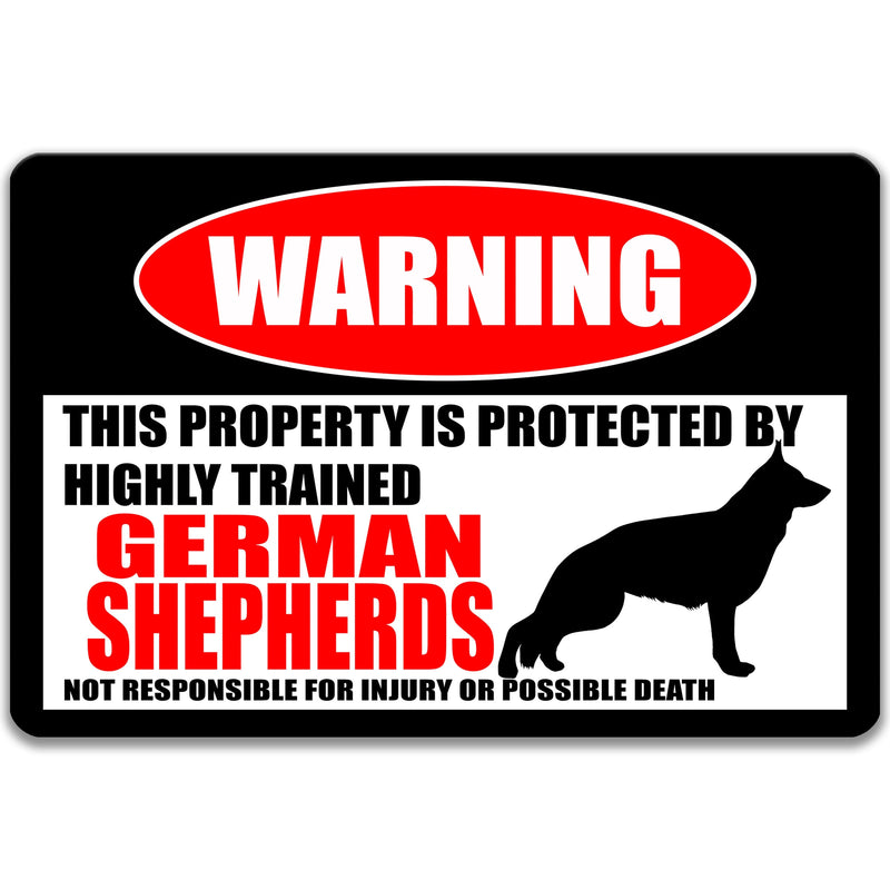 Funny Metal Sign German Shepherds Dog Sign No Trespassing Sign Dog Warning Beware Dog Warning Sign GSD Beware of Dog Sign Yard Sign Z-PIS004