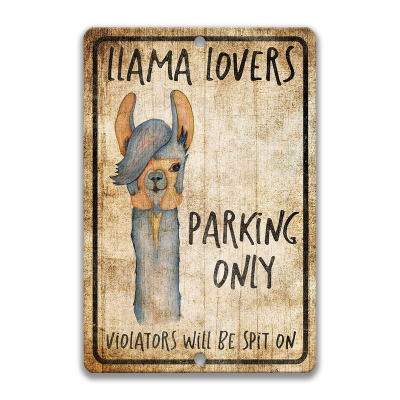 Llama Sign Funny Metal Signs Llama Accessories Llama Parking Sign Barn Sign Stable Sign Metal Sign Llama Decor Gift Llama Lovers Z-PIS034