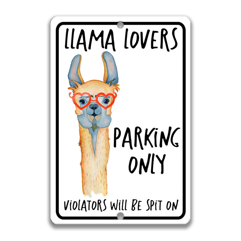 Llama Sign Funny Metal Signs Llama Accessories Llama Parking Sign Barn Sign Stable Sign Metal Sign Llama Decor Gift Llama Lovers Z-PIS035