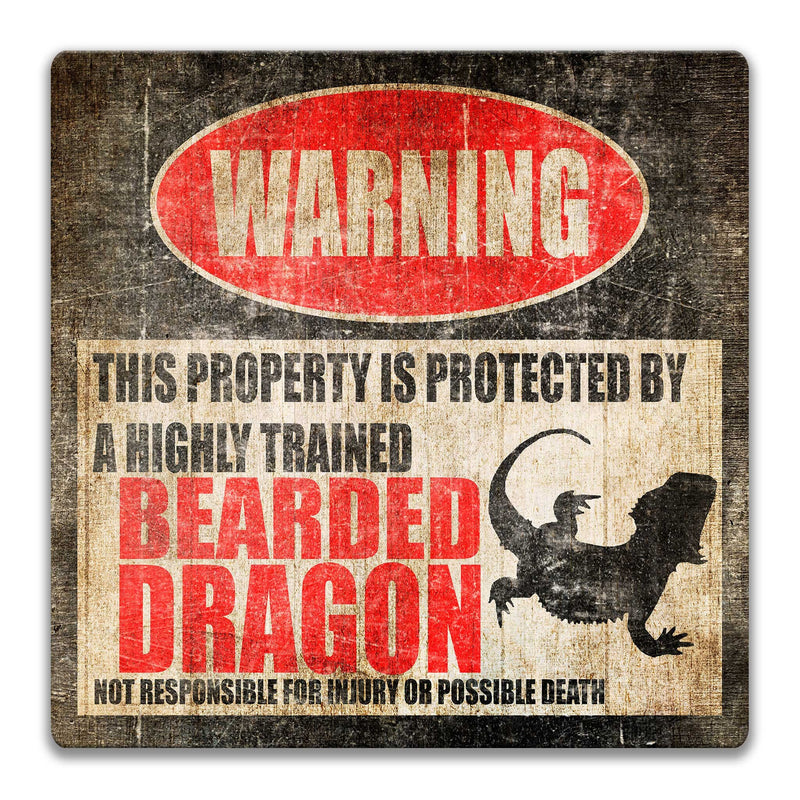 Bearded Dragon Sign Funny Bearded Dragon Sign Bearded Dragon Accessories Lizard Warning Sign Metal Sign Reptile Sign Lizard Sign Z-PIS041
