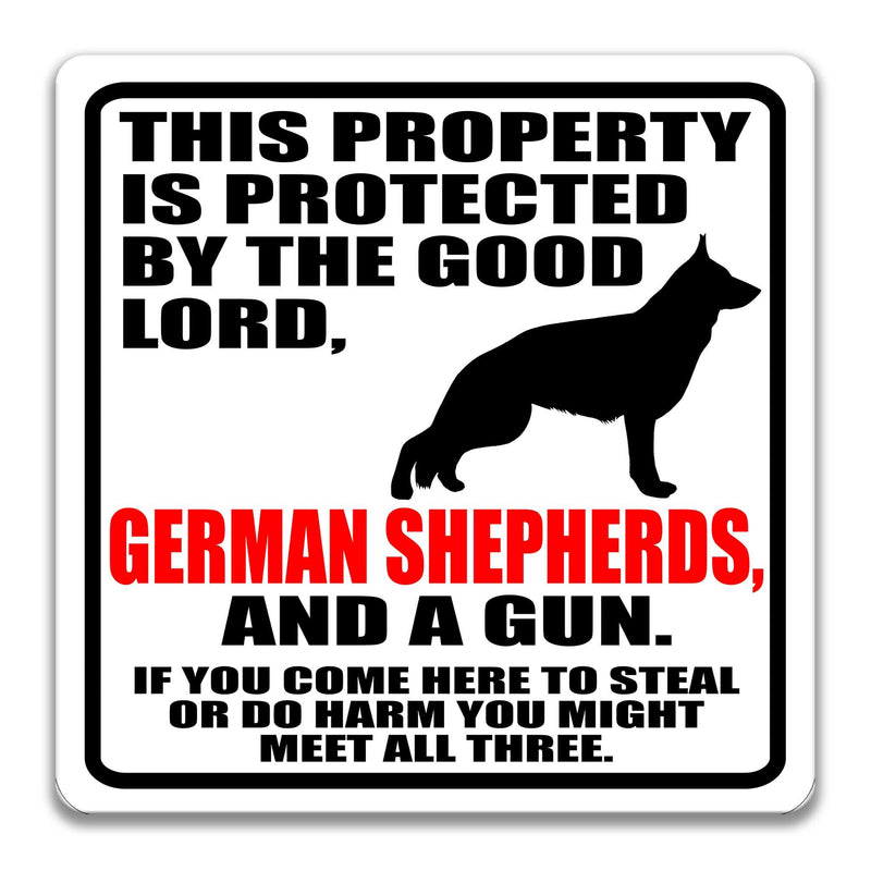 German Shepherds Dog Sign Dog Warning Sign Dog Sign Warning Sign German Shepherd Gift Sign Gun Sign 2nd Amendment Sign NRA Firearm Z-PIS058