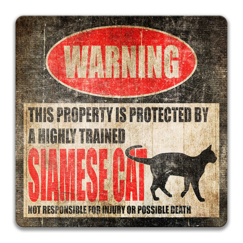 Funny Siamese Cat Sign Cat Warning Sign Cat Novelty Sign Cat Decor Cat Accessories Cat Mom Gift Barn Sign Cat Gift Cat Lover Gift Z-PIS089