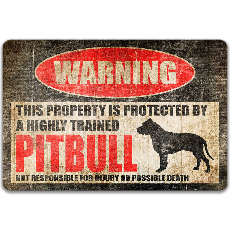 Pitbull Sign No Trespassing Sign K9 Security Dog Sign Dog Warning Sign Funny Dog Sign Beware of Dog Warning Sign Pitbull Dog Z-PIS090