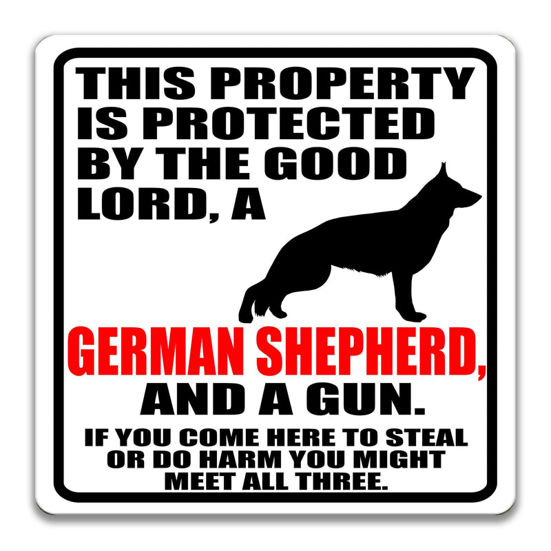 German Shepherd Dog Sign Dog Warning Sign Dog Sign  Sign German Shepherd Gift Sign Gun Sign 2nd Amendment Sign NRA Sign Firearm Z-PIS029