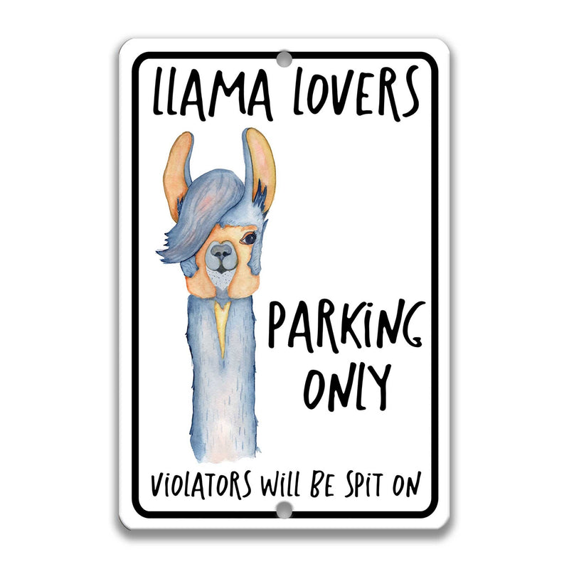 Llama Sign Funny Metal Signs Llama Accessories Llama Parking Sign Barn Sign Stable Sign Metal Sign Llama Decor Gift Llama Lovers Z-PIS034