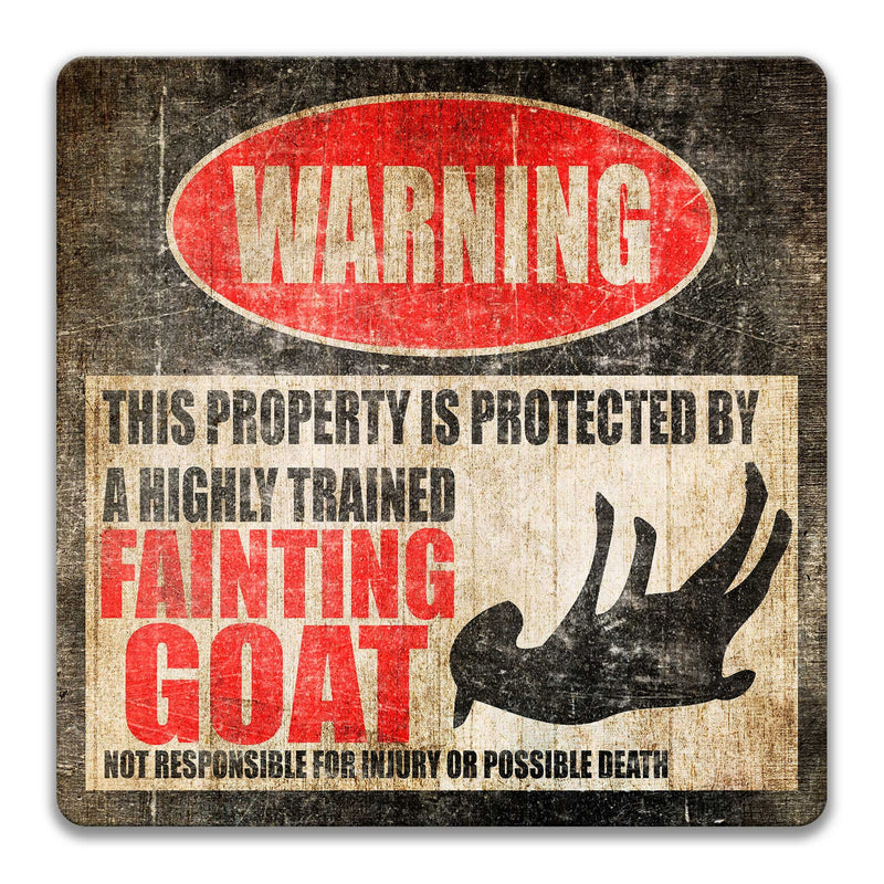 Fainting Goat Warning Sign Funny Goat Sign Goat Decor Barn Sign Yard Sign Goat Gift Livestock Sign Farmer Sign Farmhouse Decor  Z-PIS040