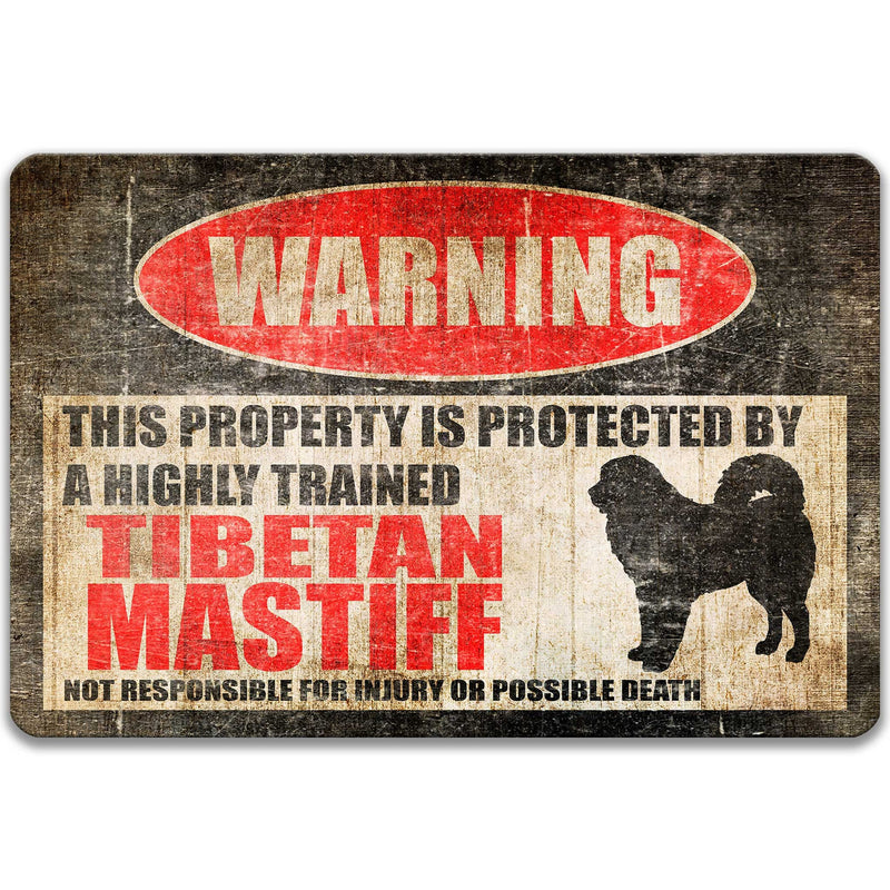 Tibetan Mastiff Sign Funny Dog Sign Mastiff No Trespassing Sign Dog Warning Sign Beware of Dog Sign Warning Sign Yard Sign Welcome Z-PIS235