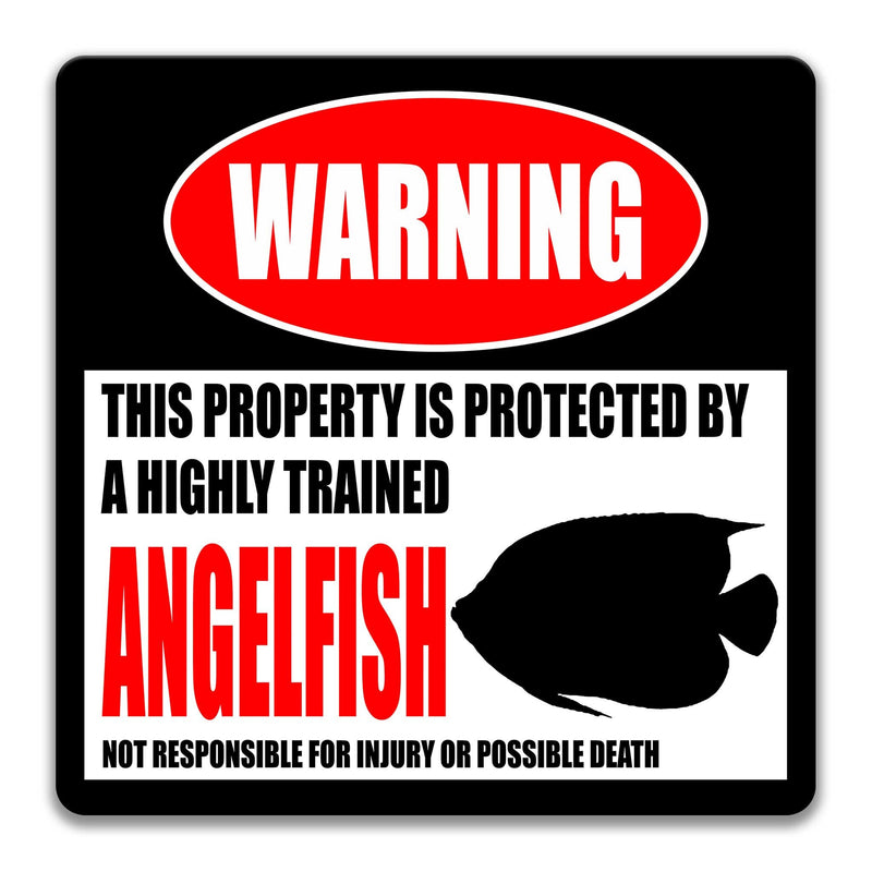Angelfish Sign Aquarium Sign Aquarium Decor Fresh Water Tank Salt Water Tank Fish Accessories Metal Sign Novelty Sign Aquarium Sign Z-PIS253