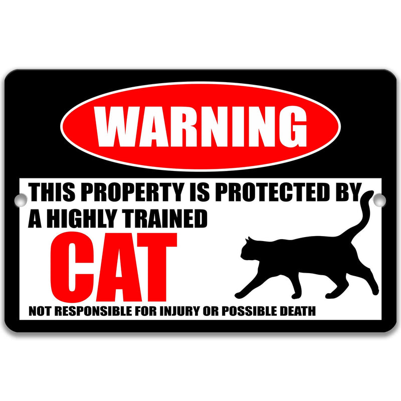 Cat Sign Cat Gift Cat Warning Sign Cat Novelty Sign Cat Accessories Cat Mom Gift Barn Sign Cat Lover Black Cat Sign Beware Z-PIS260