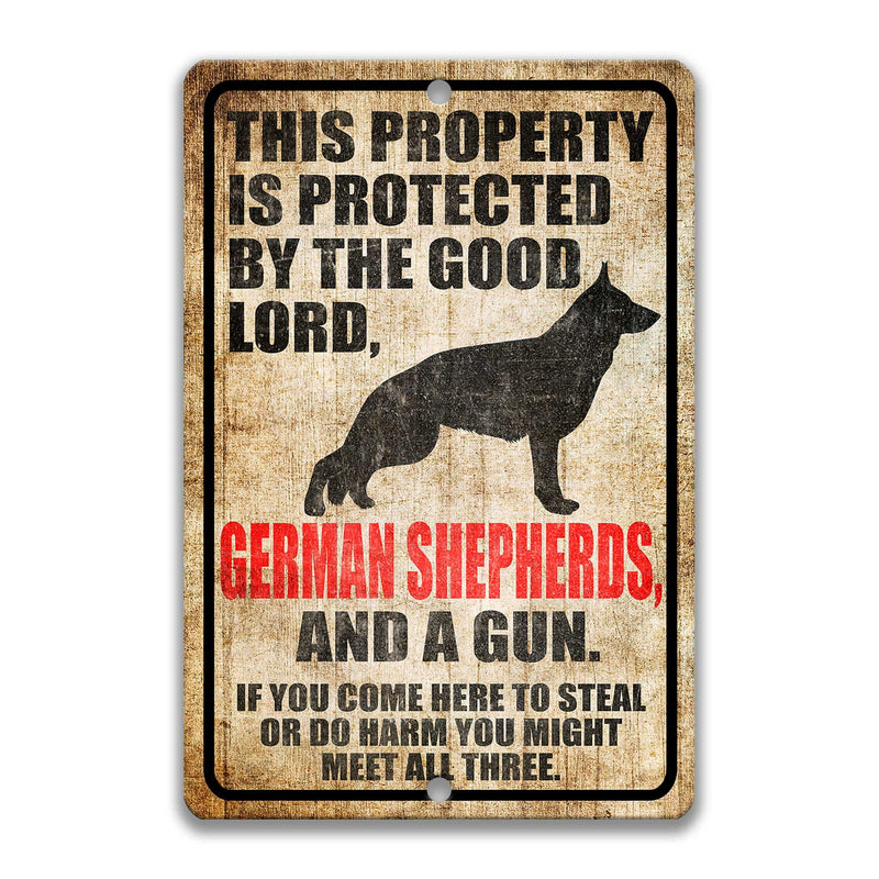 German Shepherds Dog Sign Dog Warning Sign Dog Sign Warning Sign German Shepherd Gift Sign Gun Sign 2nd Amendment Sign NRA Firearm Z-PIS058