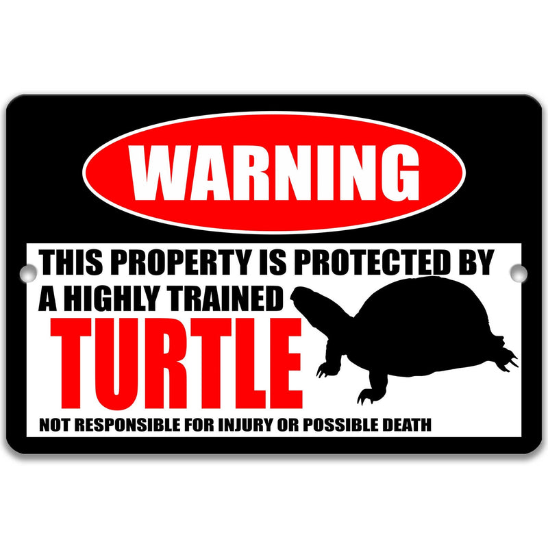 Turtle Sign Reptile Sign Turtle Accessories Funny Turtle Warning Sign Metal Sign Novelty Sign Turtle Decor Pet Reptile Iguana Cage Z-PIS071