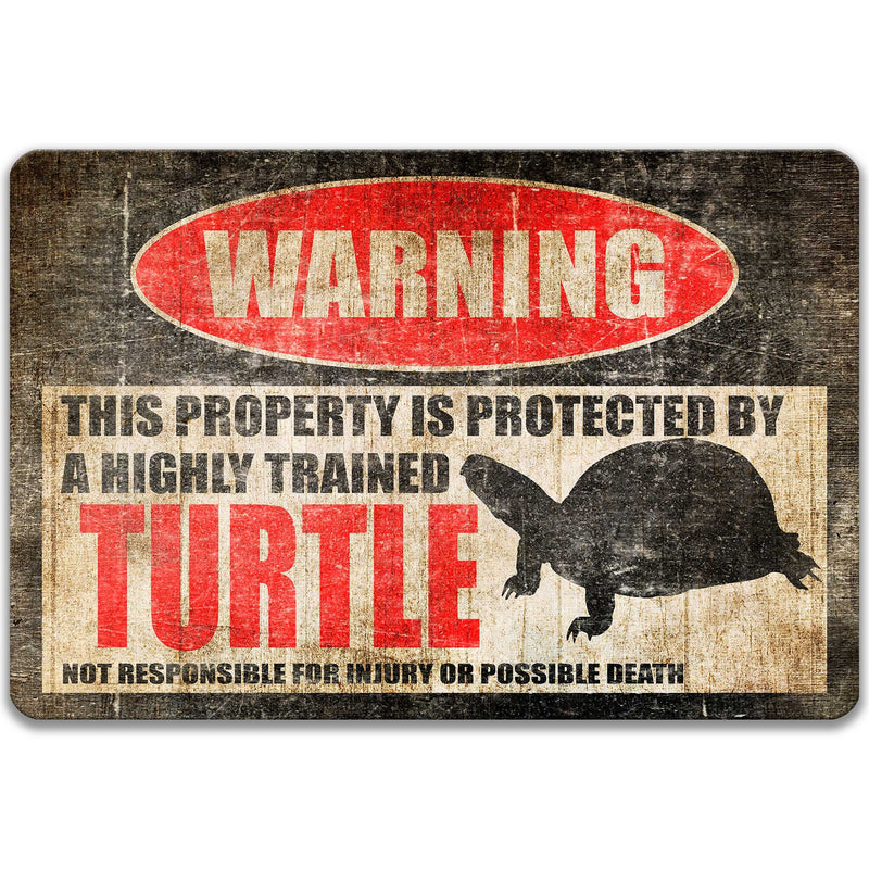 Turtle Accessories Turtle Sign Reptile Sign Funny Turtle Warning Sign Metal Sign Novelty Sign Turtle Decor Pet Reptile Cage Decor Z-PIS071