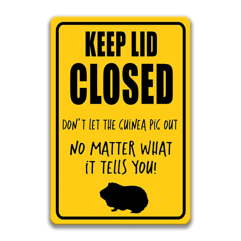 Guinea Pig Sign Funny Guinea Pig Sign Guinea Pig Decor Keep Lid Closed Rodent Decor Sign for Cage Animal Sign Pet Gift Small Pet  Z-PIS321