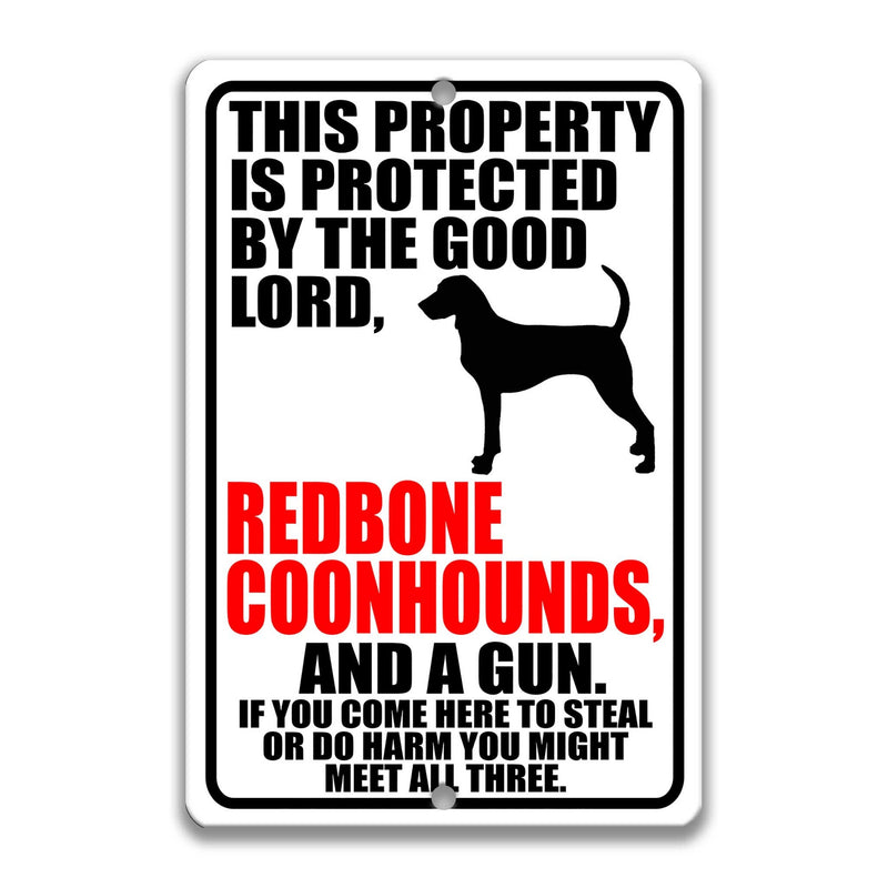 Redbone Coonhounds Dog Sign Dog Warning Sign Dog Sign Warning Sign Coonhounds Gift Sign Gun Sign 2nd Amendment Sign Sign Firearm Z-PIS077