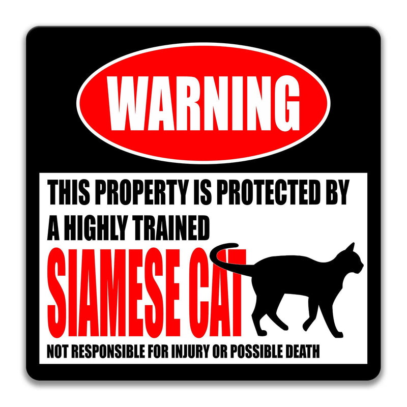 Funny Siamese Cat Sign Cat Warning Sign Cat Novelty Sign Cat Decor Cat Accessories Cat Mom Gift Barn Sign Cat Gift Cat Lover Gift Z-PIS089