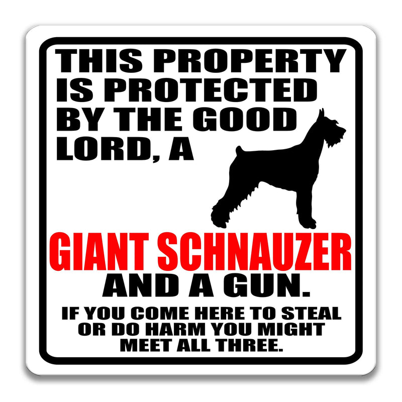 Giant Schnauzer Dog Sign Dog Warning Sign Dog Sign Warning Sign Giant Schnauzer Gift Sign Gun Sign 2nd Amendment Sign  Sign Firearm Z-PIS095
