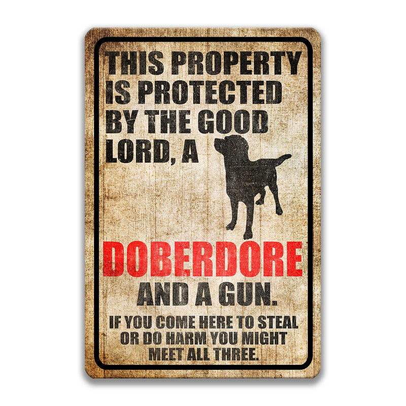 Doberdore Dog Sign Dog Warning Sign Dog Sign Warning Sign Doberdore Gift Sign Gun Sign 2nd Amendment Sign NRA Sign Firearm Z-PIS096