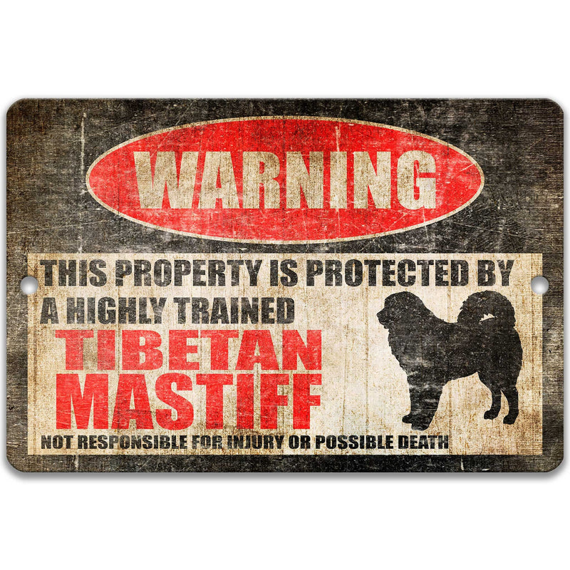 Tibetan Mastiff Sign Funny Dog Sign Mastiff No Trespassing Sign Dog Warning Sign Beware of Dog Sign Warning Sign Yard Sign Welcome Z-PIS235