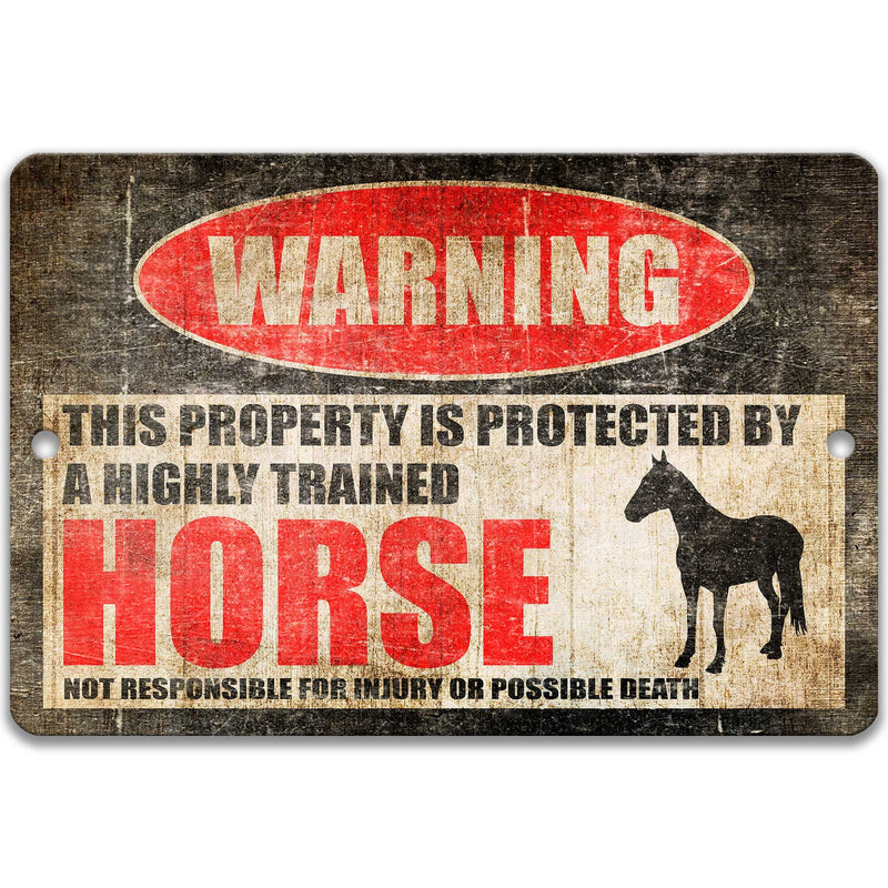 Horse Sign Barn Sign Funny Horse Sign Horse Decor Horse Warning Sign Equestrian Gift Metal Farm Sign Stable Sign  Z-PIS249
