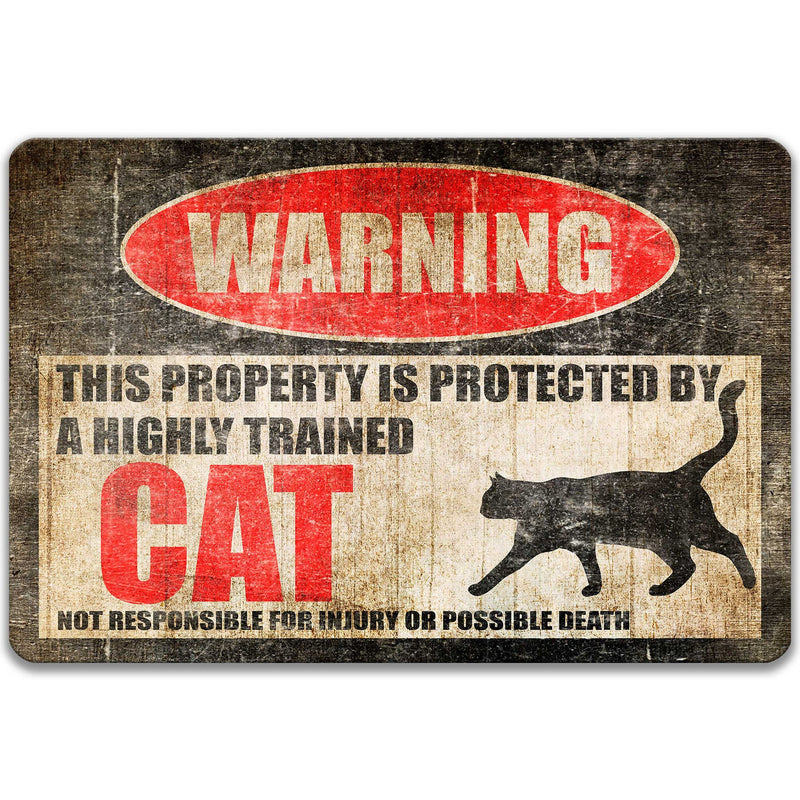 Cat Sign Cat Gift Cat Warning Sign Cat Novelty Sign Cat Accessories Cat Mom Gift Barn Sign Cat Lover Black Cat Sign Beware Z-PIS260
