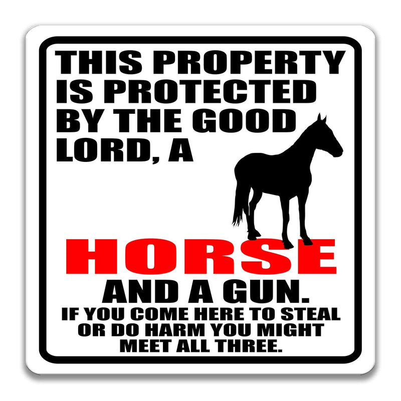 Horse Sign Warning Sign Horse Sign Warning Sign Horse Gift Sign Gun Sign 2nd Amendment Sign NRA Sign Firearm Barn Sign Stall Sign Z-PIS297