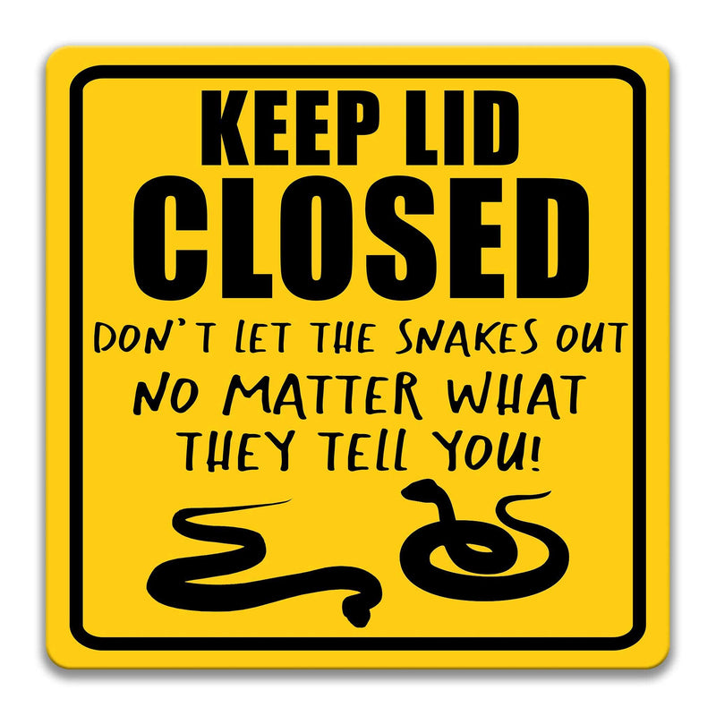 Keep Lid Closed Snakes Sign Funny Snake Sign Snake Lover Gift Reptile Decor Snake Gift Snake Cage Decor Funny Retile Sign Z-PIS318