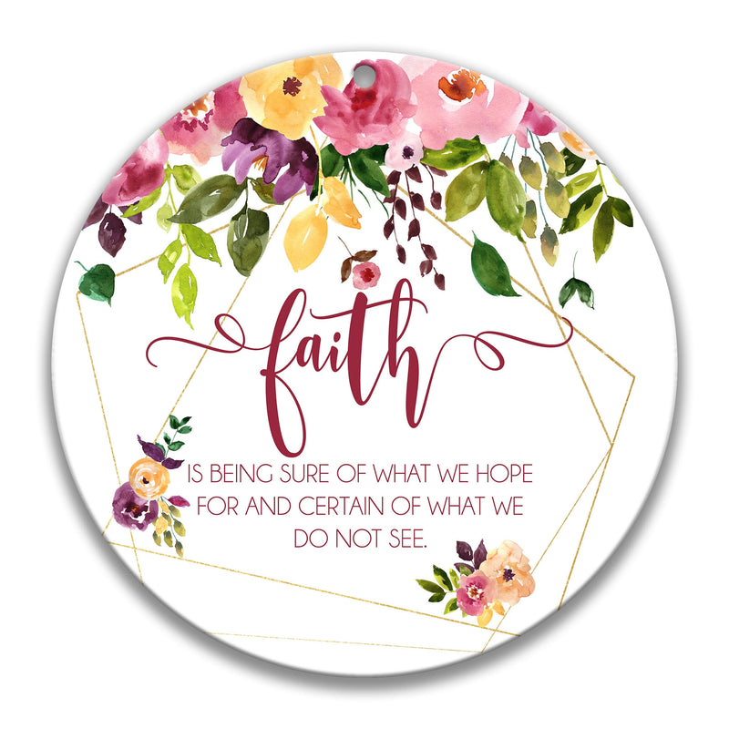 Christian Wreath Sign, Faith Wall Sign, Hebrews 11:1 Sign, Floral Word of God Sign, Spring Sign, Easter Decor, Wreath Supplies C-SCR025