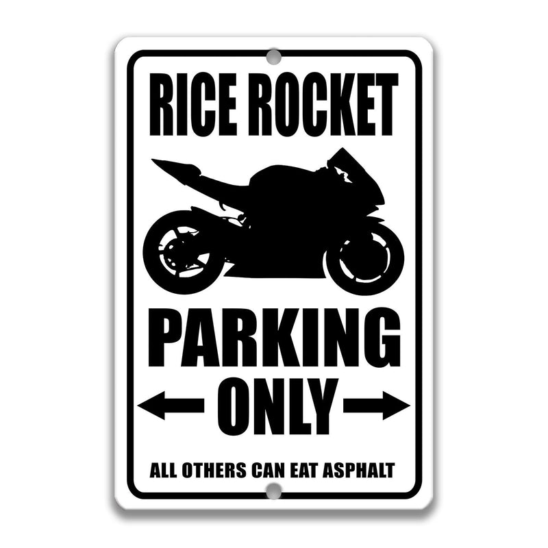 Rice Rocket Parking Only Sign, Rice Rocket Sign, Rice Rocket Lover Gift, Rice Rocket Motorcycle Decor, Rice Rocket, Motorcycling S-PRK012