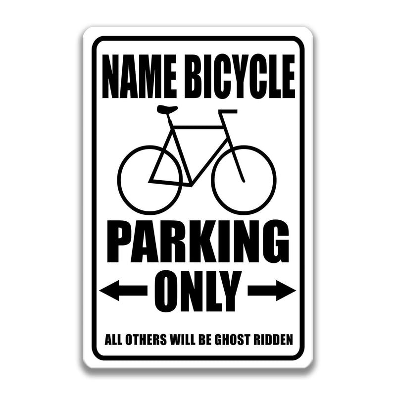Bicycle Parking Sign, Funny Biker Gift, Bike Sign, Bicycle Decor, Bicycle Lover Sign, Parking Personalized Sign, Road Bike, Cycling S-PRK033