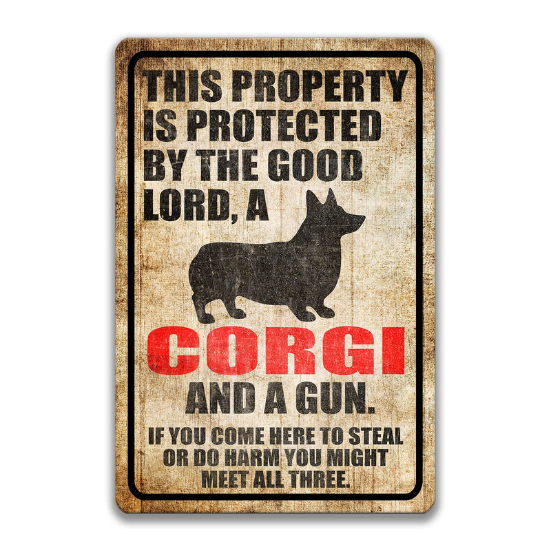 Corgi Dog Sign Dog Warning Sign Dog Sign Warning Sign Corgi Gift Sign Gun Sign 2nd Amendment Sign NRA Sign Firearm Z-PIS328