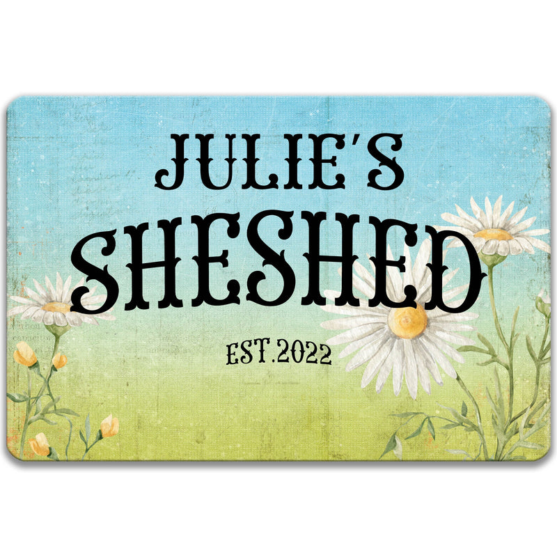 Personalized She Shed Door Hanger, She Shed Gift, Custom Woman's Shed Sign, Cute Garden Shed, Workshop Sign for Her, Woman Cave  F-SHE015