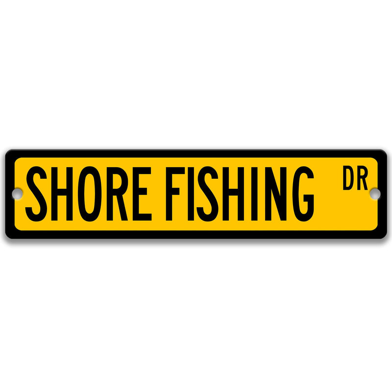 Shore Fishing Sign, Shore Fisherman Sign, Gift for Fisherman, Fisherman Decor, Outdoor Sign, Bar Sign, Man Cave Sign, Lake Fishing S-SSS069