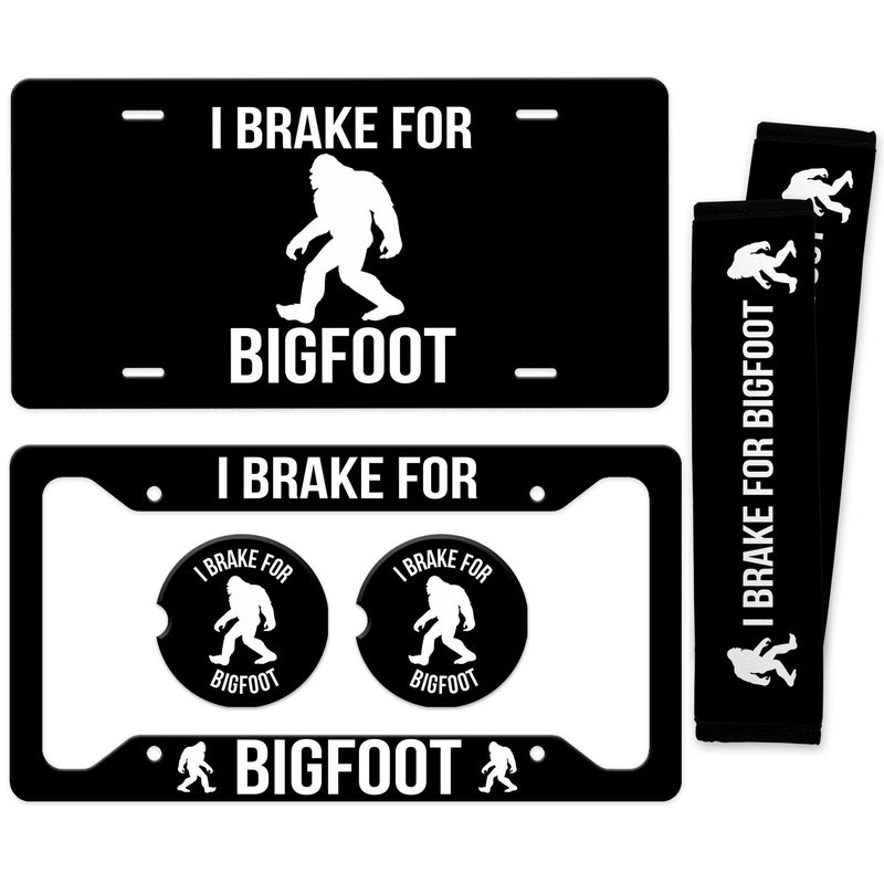 Bigfoot License Plate - I Break for Bigfoot License Plate Frame - Made in the USA - Bigfoot Car Tag - Bigfoot Keychain 8-ANM033