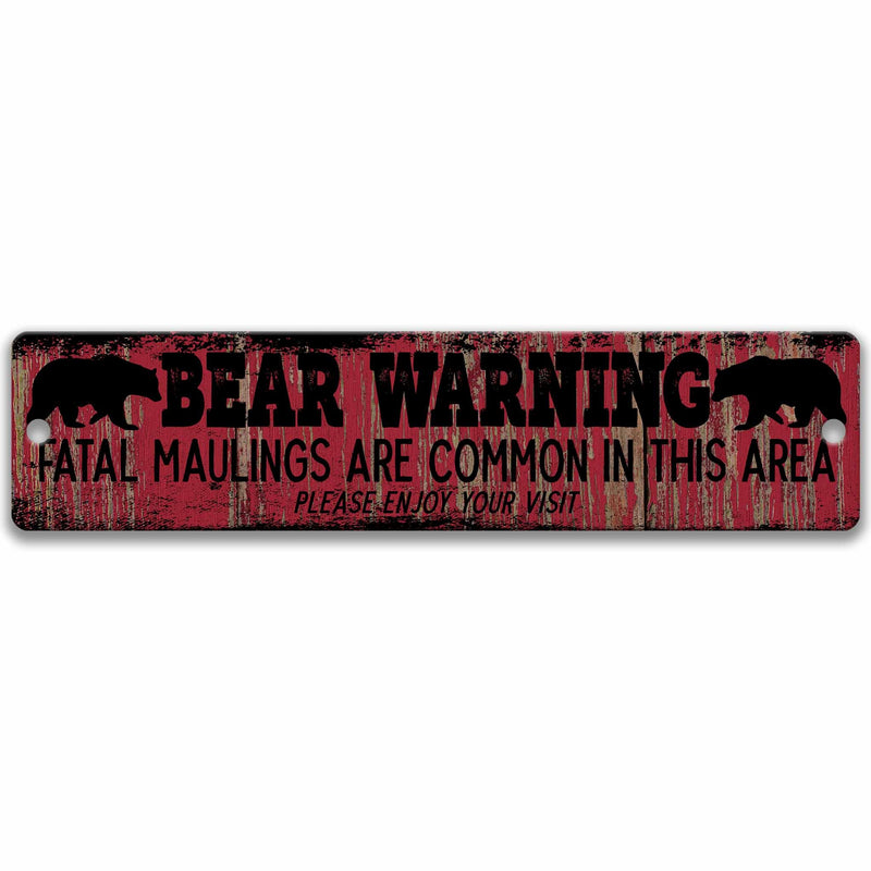 Funny Bear Warning Sign, Bear Hunting Sign, Black Bear, Grizzly Bear Gift, Brown Bear, Sign for Cabin, Animal Alert Outdoor Sign 8-ANM008