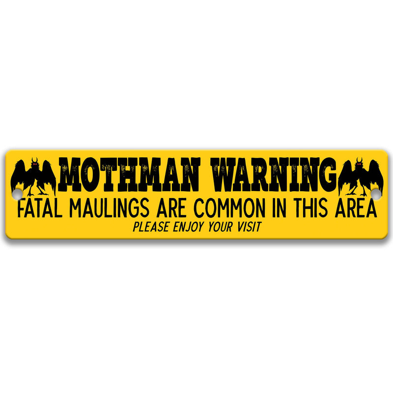 Mothman Sign, Funny Cryptid Metal Sign, Funny Gifts for Cryptozoology Lovers, Rusty Metal Sign 8-ANM034