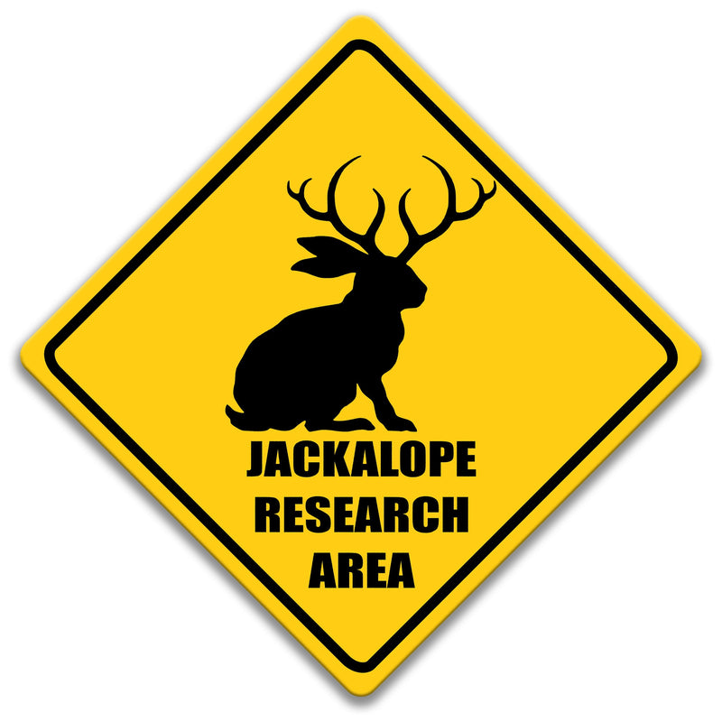Jackalope Research Area Sign, Cryptids, Rusty Tin Sign, Jackrabbit, Rabbit, Wyoming Jackalope Decor, Jackalope Sign, Antelabbit 8-ANM038