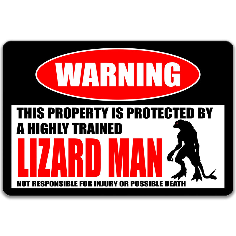 Lizard Man Sign, Lizard Man of Scape Ore Swamp, Monster Warning,  Folklore Outdoor Decor, Lizardman 8-HIG035