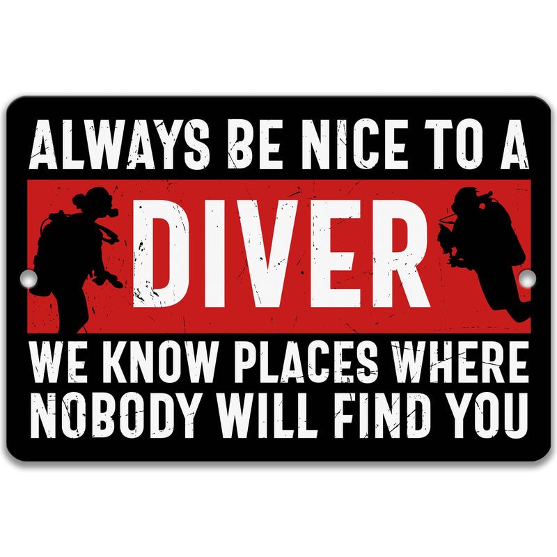 Funny Scuba Diving Sign, Humorous Diving Gifts, Certified Diving Instructor, Freshwater Diver, Metal Wall Hanging, Scuba Diver Gift P-PRO001