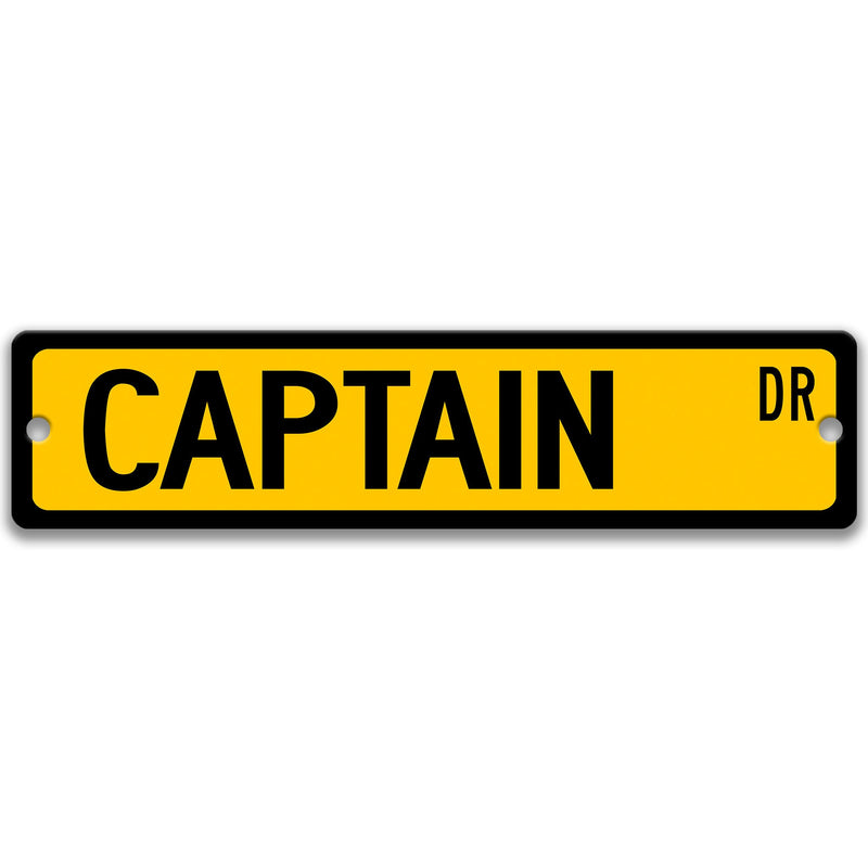 Captain Sign, Boat Captain Sign, Pontoon Captain, Boating Accessories, Ship Captain, Sailing Gift, Lake Life Gift Metal Street Sign S-SSS075